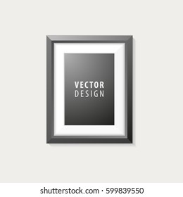Realistic Minimal Isolated Black Frame for Presentations . Vector Elements