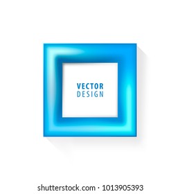 Realistic Minimal Isolated Blue Frame on White Background for Presentations . Vector Elements