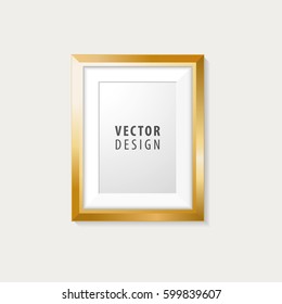 Realistic Minimal Isolated Golden Frame for Presentations . Vector Elements