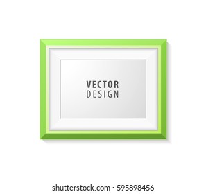 Realistic Minimal Isolated Green Frame on White Background for Presentations . Vector Elements