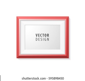 Realistic Minimal Isolated Red Frame on White Background for Presentations . Vector Elements