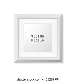 Realistic Minimal Isolated White Frame on White Background for Presentations. Vector Elements.