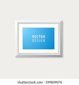 Realistic Minimal Isolated White Frame for Presentations . Vector Elements