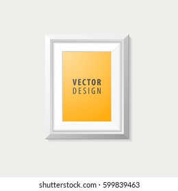 Realistic Minimal Isolated White Frame for Presentations . Vector Elements