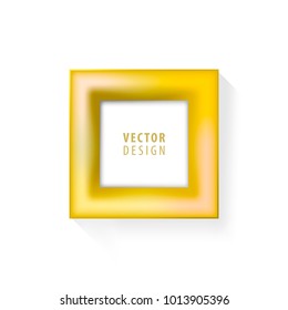 Realistic Minimal Isolated Yellow Frame on White Background for Presentations . Vector Elements
