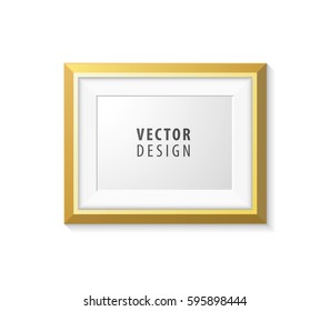 Realistic Minimal Isolated Yellow Frame on White Background for Presentations . Vector Elements