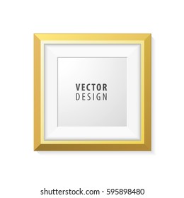 Realistic Minimal Isolated Yellow Frame on White Background for Presentations . Vector Elements