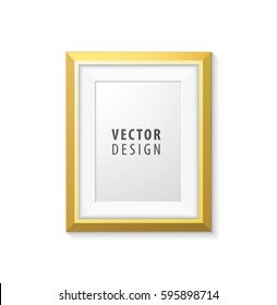 Realistic Minimal Isolated Yellow Frame on White Background for Presentations . Vector Elements