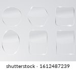 Realistic mirrors. Metal round and rectangular mirror frame, white mirrors template. Makeup or interior furniture reflecting glass surfaces 3D isolated icons vector set