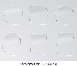 Realistic mirrors. Metal round and rectangular mirror frame, white mirrors template. Makeup or interior furniture reflecting glass surfaces 3D isolated icons vector set
