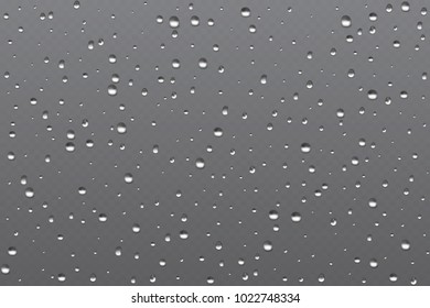  Realistic misted glass, rain bubble water vapor in window. Vector illustration.