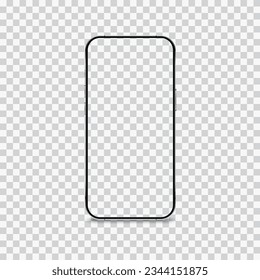 Realistic mobile mockup 3d high quality vector smartphone for presentation template, Cellphone frame with blank screen isolated templates. phone on transparent background.