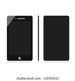 Realistic mobile phone with blank screen
