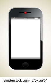 Realistic mobile phone with blank screen