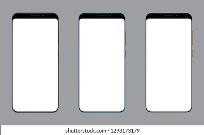 Realistic mobile phone empty screen for mockup presentation