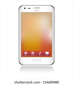 Realistic mobile phone isolated on white background