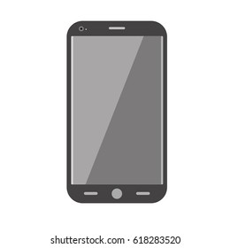 Realistic mobile phone isolated on white. Communication device