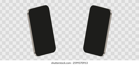 Realistic mobile phone mockup. 3D Mobile phone on isolated background. Vector illustration of smartphone for your creative design. Eps 10
