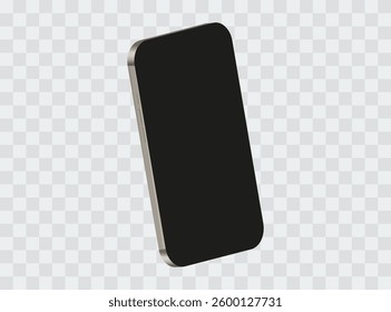 Realistic mobile phone mockup. 3D Mobile phone on isolated background. Vector illustration of smartphone for your creative design. Eps 10