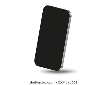 Realistic mobile phone mockup. 3D Mobile phone on isolated background. Vector illustration of smartphone for your creative design. Eps 10