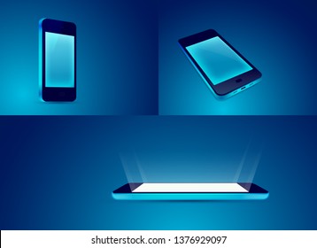 objetos de teléfono móvil realistas para decoración
