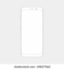 Realistic mobile phone smart phone with blank screen isolated on white background. Vector illustration for printing and web element. Game and application mock up.
