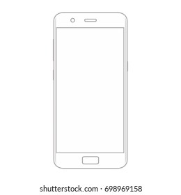 Realistic mobile phone smart phone with blank screen isolated on white background. Vector illustration for printing and web element. Game and application mock up.