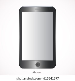 realistic mobile phone smartphone,  with blank screen isolated on white background. Vector illustration. for printing and web element, Game and application mockup.