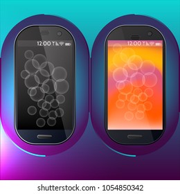 Realistic mobile phone smartphone collection  mockups. Vector illustration. for printing and web element, Game and application mockup.