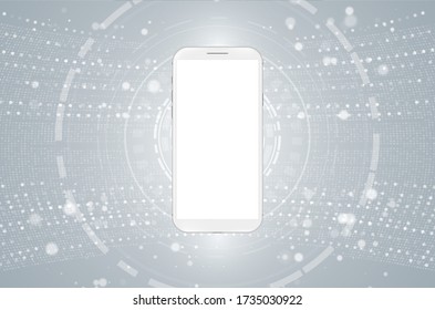 Realistic mobile phone. Smartphone illustration on abstract background. Graphic concept for your design