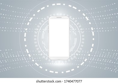 Realistic mobile phone. Smartphone illustration on abstract background. Graphic concept for your design