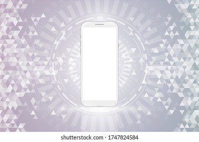 Realistic mobile phone. Smartphone illustration on abstract background. Graphic concept for your design