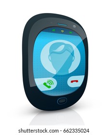 Diseño 3d de vector de telefonía móvil realista, concepto de llamada