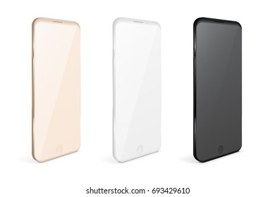 Realistic mobile phones. Smartphone illustration isolated on white background. Graphic concept for your design