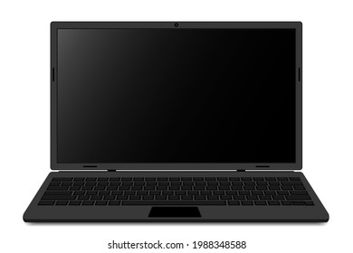 Realistic mock up design of laptop or notebook computer isolated on white background. vector illustration.