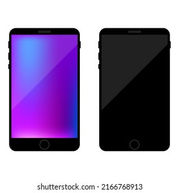 Realistic mock up smartphone. Perspective smartphone mockup. Digital background. Vector illustration. Stock image. 