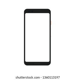 Realistic mock up of a trendy smartphone or camera phone with blank screen isolated on transparent background. Vector EPS10