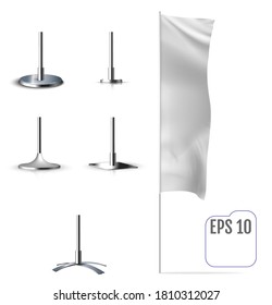 Realistic mockup of banner flag