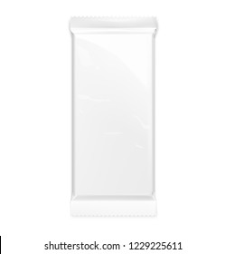 Realistic mockup of blank chocolate bar isolated on white background. Vector illustration. It can be used in the adv, promo, packadge, etc. EPS10.