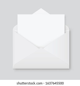 Realistic mockup blank white letter paper C5 or C6 envelope front view. A6 C6, A5 C5, template - stock vector.