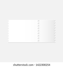 realistic mockup of detachable blank white ticket vector