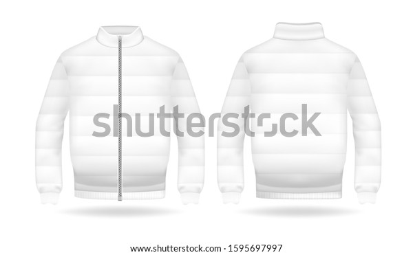 Download Realistic Mockup Jacket Puffer Coat Mens Stock Vector Royalty Free 1595697997