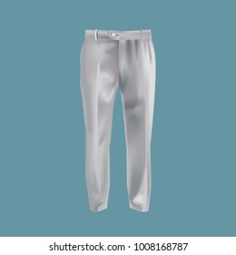 Realistic mock-up of men's clothing, templates. Business pants, trousers for active life, for working. Black version of the template. Fashionable clothes mock-up. Vector illustration.