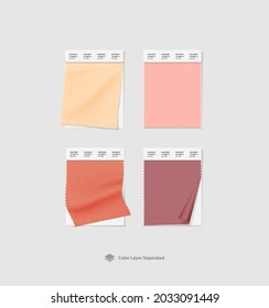 Realistic Mockup Pantone Fabric Color Swatches for branding