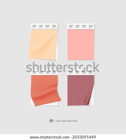Realistic Mockup Pantone Fabric Color Swatches for branding