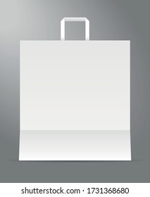 realistic mockup of paper bag, isolated template with empty space