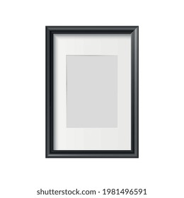 Realistic mockup of rectangular black frame vector illustration