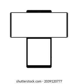Realistic model smartphone. Smartphone mockup. Device front view