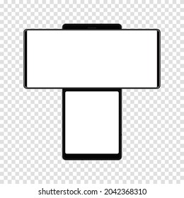 Realistic model smartphone. Smartphone mockup. Device front view