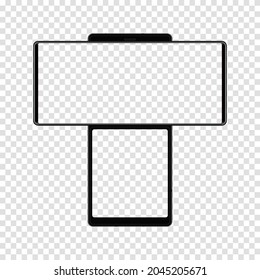 Realistic model smartphone. Smartphone mockup. Device front view